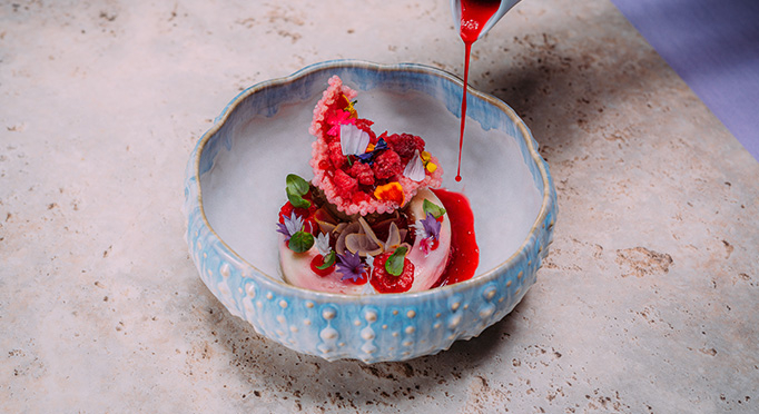 Food on plates from Restaurant Empire